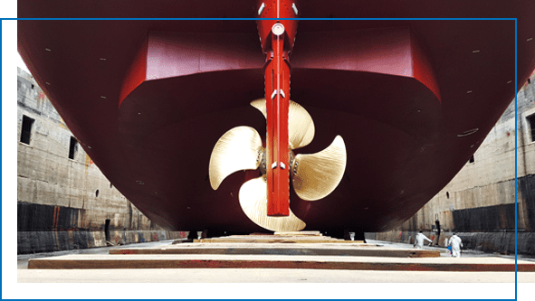 Yacht having refit in dry dock