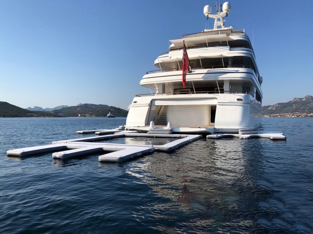 yacht super jet ski dock and pool 
