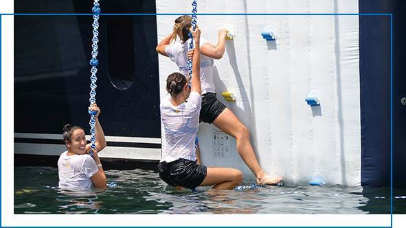 Water Entry inflatable climbing wall