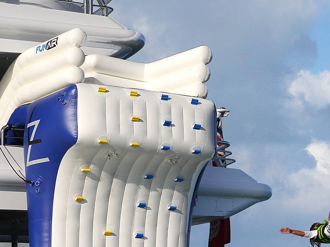 Custom Climbing Wall on Motor Yacht Lazy Z