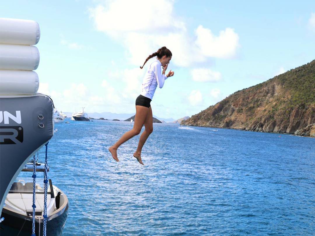 Over The Rail Climbing Wall on Motor Yacht Gene Machine