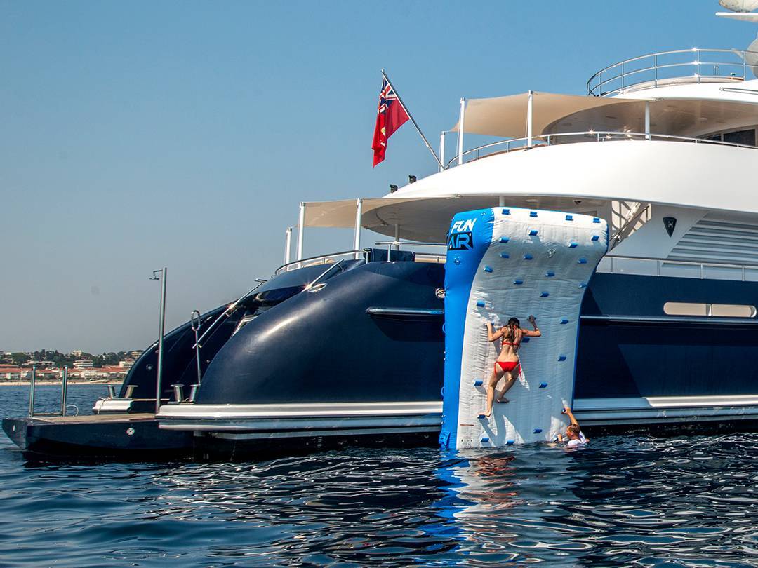 Water Entry Climbing Wall on MY Sirocco