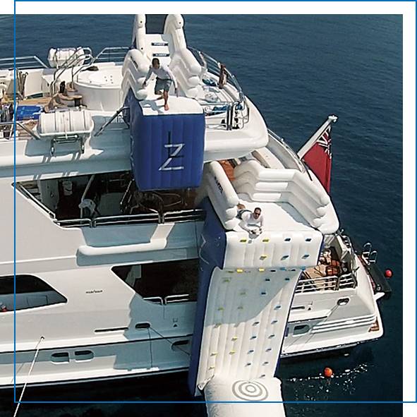 Superyacht Inflatables Leap of Faith Climbing Wall and BigAir Blob