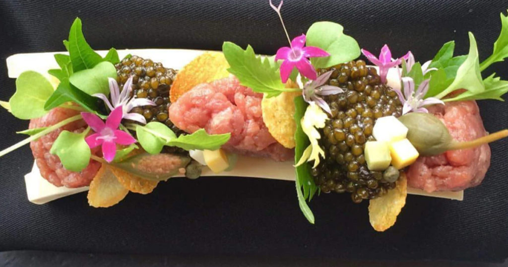 Meal served at La Montgolfière Restaurant in Monaco