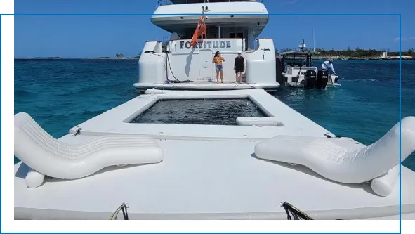 FunAir FunFlex set up on Motor Yacht Fortitude