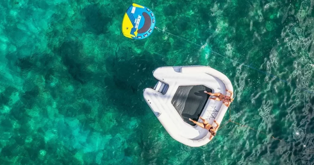 The FunAir Inflatable Floating Oasis belonging to Catamaran Segundo Viento