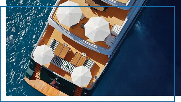 TUUCI Yacht Umbrellas on a charter superyacht