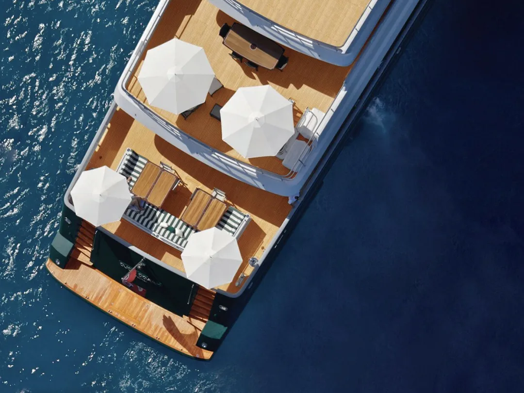 overhead view of TUUCI Yacht Umbrellas