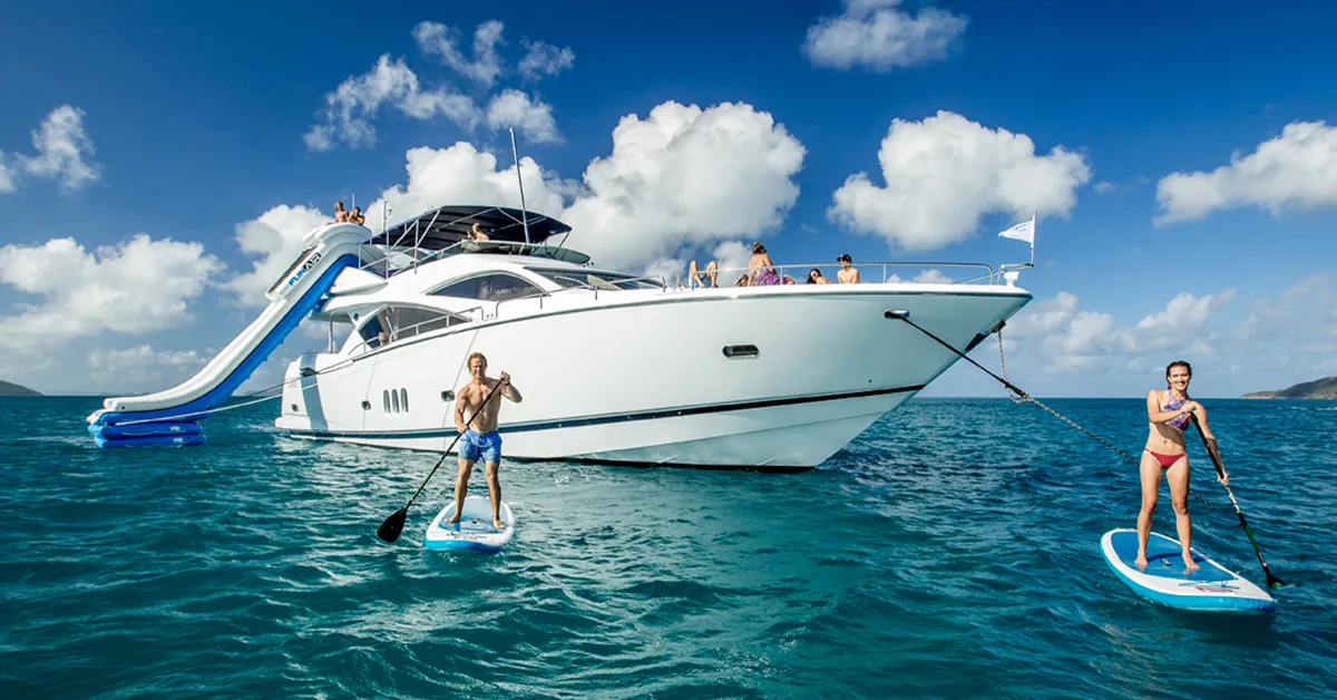 charter yacht Alani with FunAir inflatable yacht slide for Yacht and Boat Manufacturers