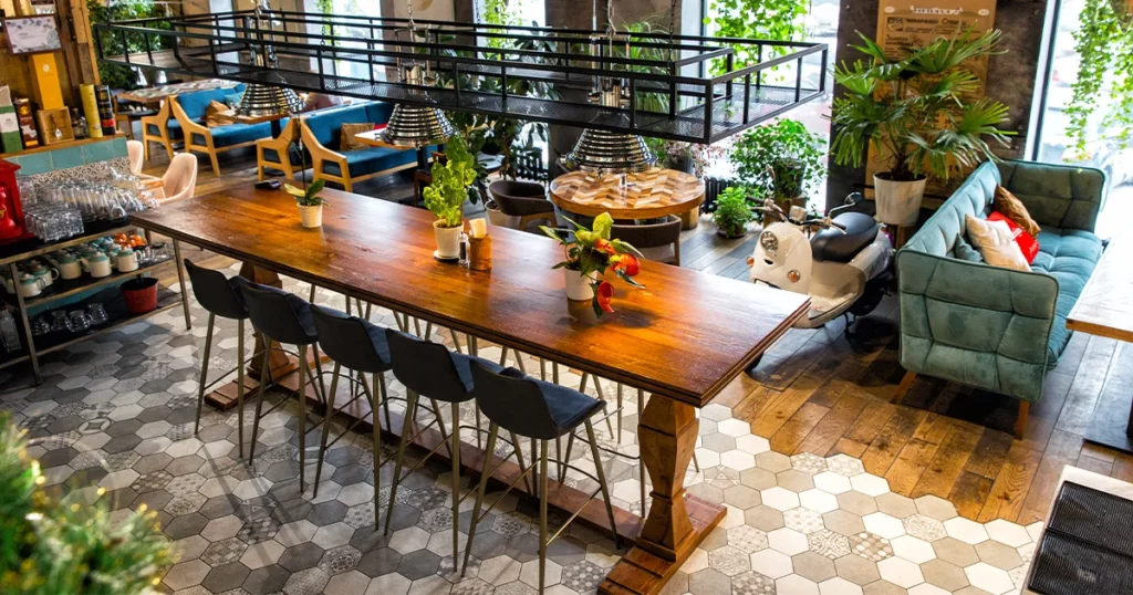 A loft style restaurant visited by superyacht crew in Palm Beach