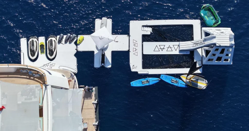 Custom superyacht inflatables set up on MY Alchemy