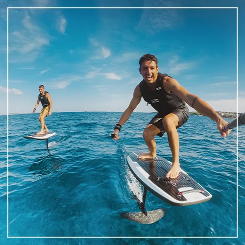 riding Awake Boards in the Caribbean during a superyacht charter