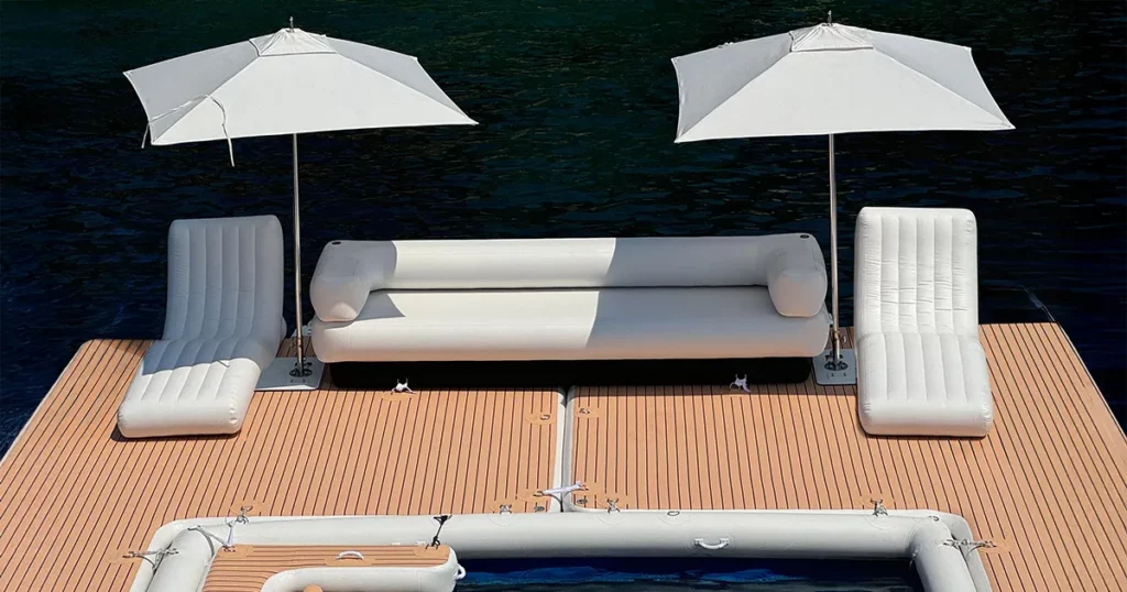 The FunAir Inflatable Couch and superyacht Wave Loungers