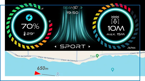 The integrated tech features of the SeaNXT ELITE underwater scooter