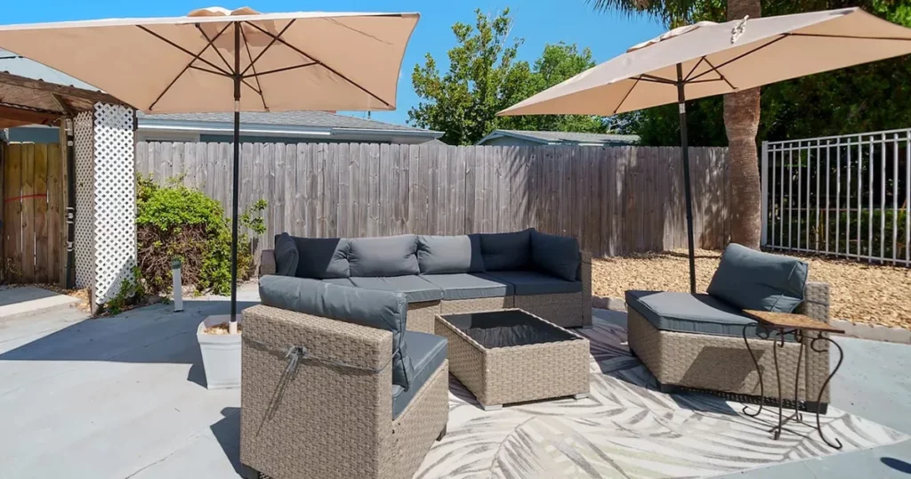 Hideaway Cottage outside seating area