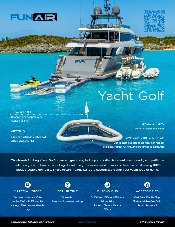 FunAir Yacht Golf Spec Sheet