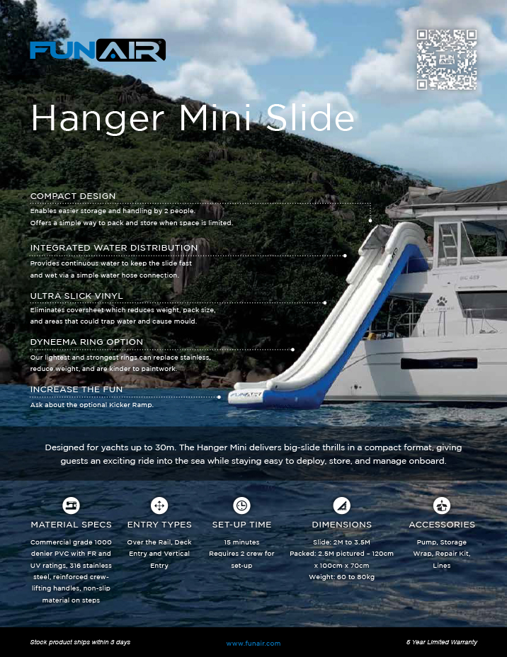 FunAir Hanger Mini Slide Spec Sheet