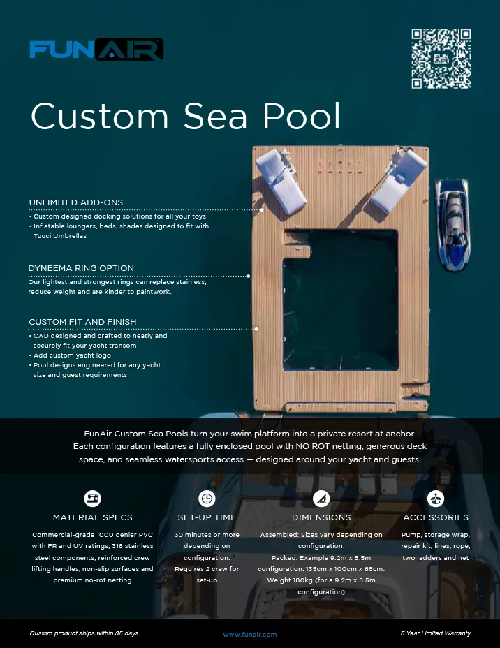 FunAir Custom Sea Pool Spec Sheet