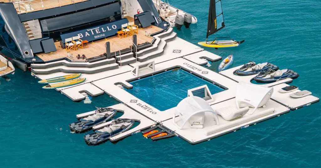 FunAir inflatable Super Dock on MY Batello