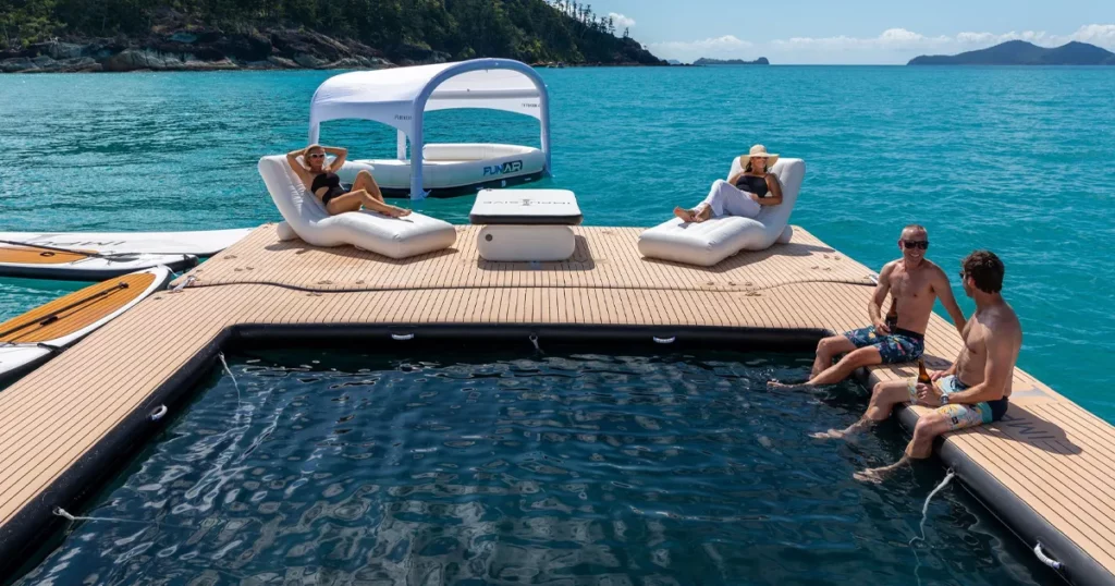 Superyacht charter guest enjoying funair superyacht inflatables on MY Impulsive