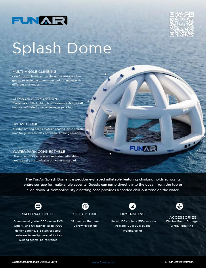 FunAir Splash Dome Spec Sheet
